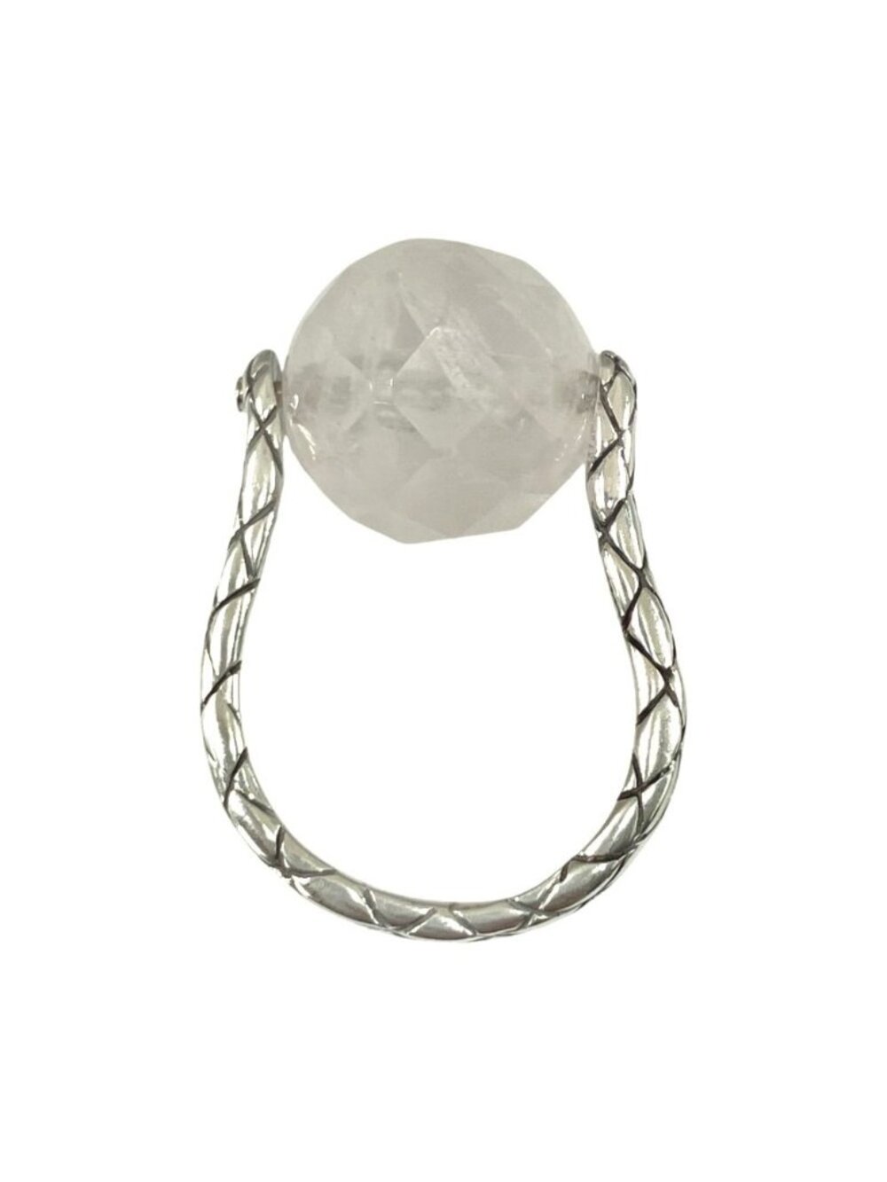 Bottega Veneta Intrecciato Clear Ball Ring Silver - Picture 2 of 6